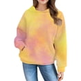 thumbnail image 6 of YunPes Girls Sweatshirt Winter Children's Personality Tie Dye Retro Print Sweatshirt Long Sleeve Cute Sweatshirt Female Purge Outfit, 6 of 7