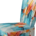 thumbnail image 4 of Designart "composition Symphony I" Teal Abstract Collages Upholstered Accent Chair - Modern Arm Chair For Bedroom, 4 of 7
