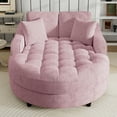thumbnail image 4 of Harper & Bright Designs Oversized Indoor Chaise Lounge Sofa Bed, Upholstered Convertible Sleeper Sofa Daybed with Tufted Seat, Extra Wide Living Room Reading Chair Sofabed for Apartment, Pink, 4 of 19