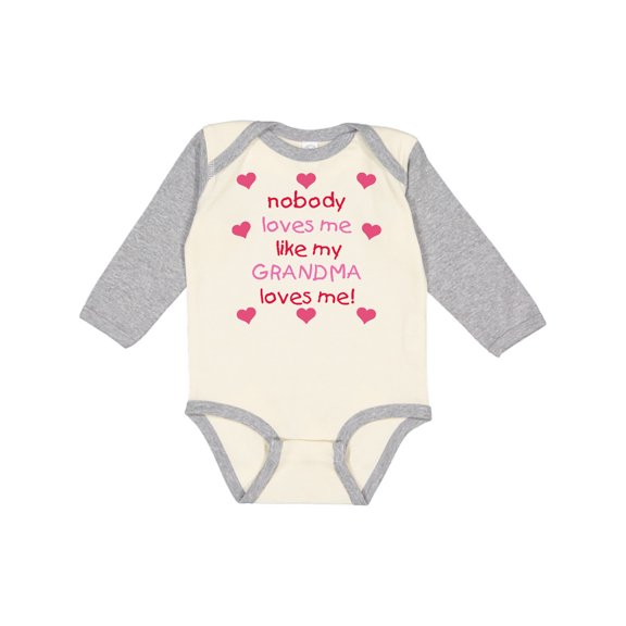 Inktastic Nobody Loves Me Like My Grandma Loves Me Girls Long Sleeve Baby Bodysuit