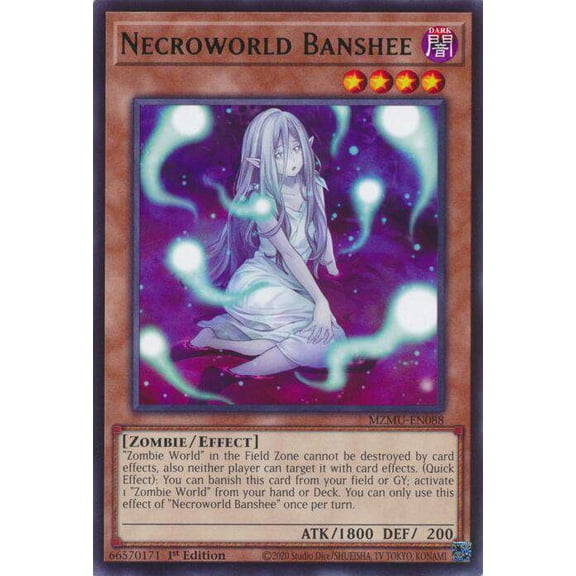 YuGiOh Maze of Muertos Rare Necroworld Banshee MZMU-EN088