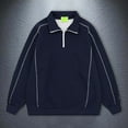 thumbnail image 2 of Men's Fashion Color Block Detail Half Zip Neck Pullover Casual Streetwear Top Hoodless Sweatshirt Sweat Shirts Athletic Top Lightweight Basic Pullover Shirts, 2 of 5