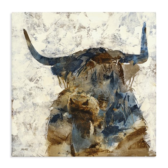 Stupell Industries Southwestern Abstract Cattle Horns Collaged Silhouette Blocked Shapes Canvas Art, 30 x 30, by Scott Brems