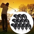 thumbnail image 4 of 12 fundas duraderas de PU para cabezas de hierro de golf, fundas protectoras para palos de golf Negro, 4 of 9