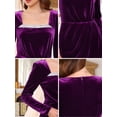 thumbnail image 5 of DARING DIVA Women's Formal Ruched Sequin Neck Cocktail Velvet Dress XL Purple, 5 of 6