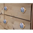 thumbnail image 4 of WIRESTER Heavy Duty 4pcs Set Round Cabinet Drawer Knobs Decorative Wall Hanging Hooks for Home Bathroom Bedroom Kitchen, 1.26 inch Diameter Round Cabinet Knob - Irises Flowers, 4 of 7