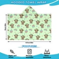 thumbnail image 2 of Green Highland Cow Flower Pattern Hooded Bath Towel，50"x30" for Ages 3 To 12 Kids, Quick Dry Lightweight Soft Microfiber Hood Beach Towel Cover Up for Kids, 2 of 7