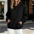 thumbnail image 2 of Hurxie Womens Oversized Hoodies Fleece Sweatshirts Long Sleeve Sweaters Pullover Fall Clothes with Pocket Black,L, 2 of 7