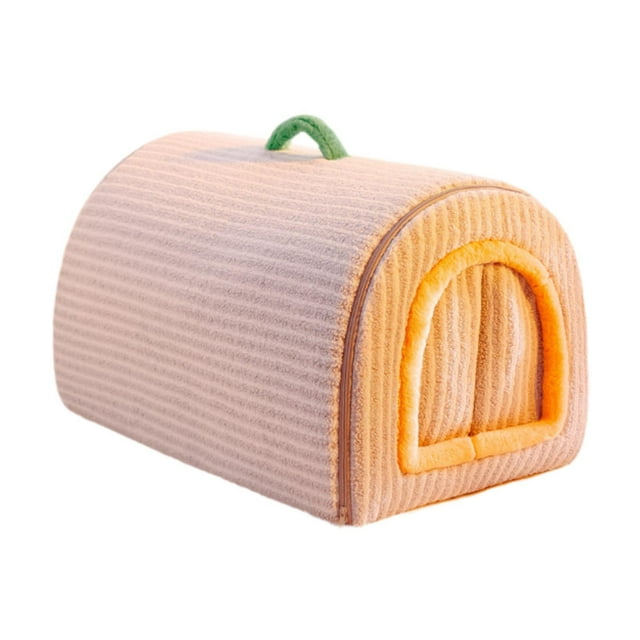 Casa para mascotas de interior, casa para perros con mango portátil, cama suave cerrada y cálida con cortina de puerta para perros, caniche Pomerania gris