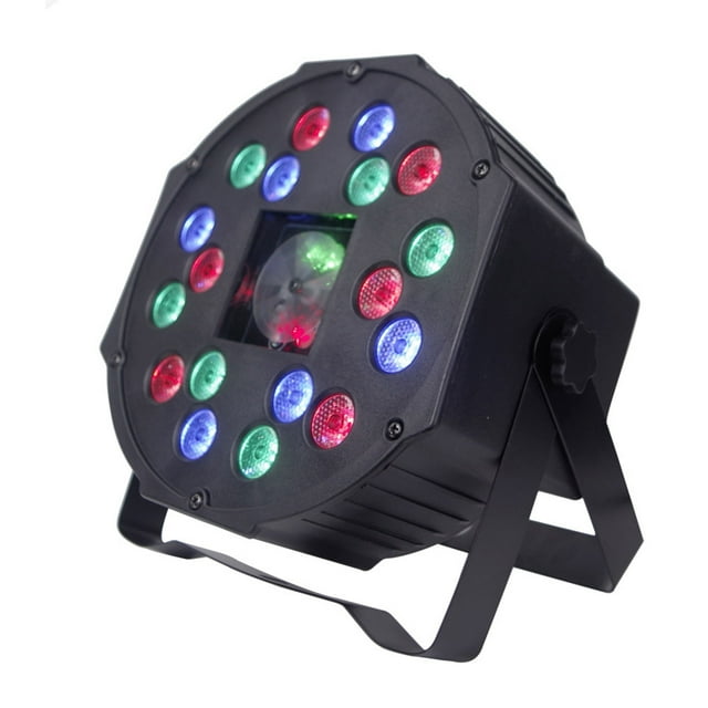 Luz de escenario 18 LEDs Par Light Lámpara de escenario Iluminación compatible con DMX512 / Sonido activado / Maestro-esclavo / Modo estroboscópico para Fiesta disco Navidad Andoer Luz de escenario