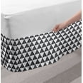 thumbnail image 2 of Abstract Bed Skirt, Art Deco Inspired Triangles Stripes Motif Pattern on Plain Backdrop, Elastic Bedskirt Dust Ruffle Wrap Around for Bedding Decor, 4 Sizes, White and Charcoal Grey, by Ambesonne, 2 of 2