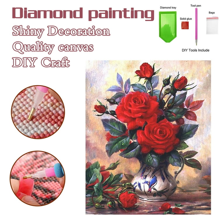 lystmrge Diamond Painting for Kids Ages 8-12 Girls Diamond Painting Kits  for Kids Christmas Diamond Painting Wax Container 5D Embroidery Paintings