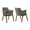 Charcoal, variant on Renzo Light Gray Fabric and Black Wood Dining Side Chairs - Set of 2