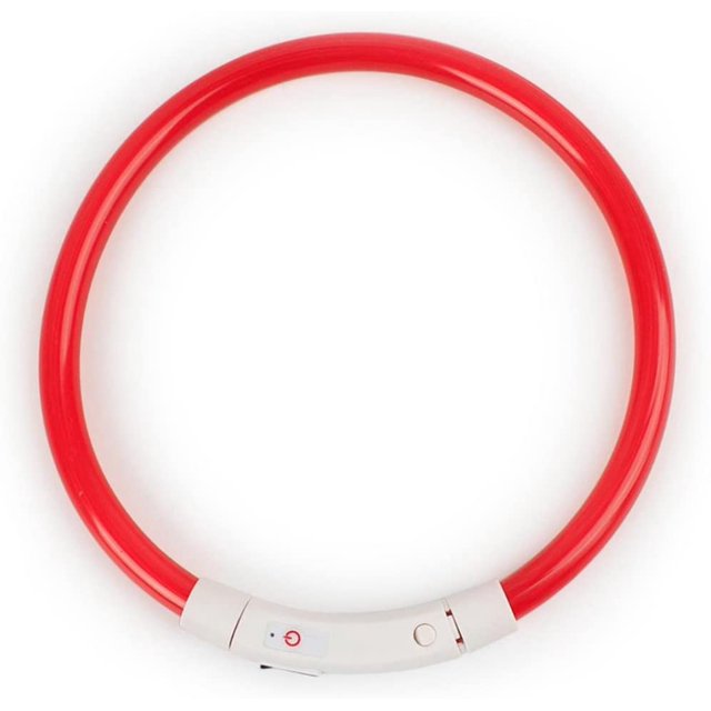 Rechargeable LED collar for dogs, flashing, glowing, with USB charging cable