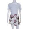 Paco Rabanne Womens Rose Print Wrap Mini Skirt White Pink Size IT 42