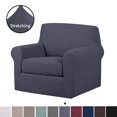 thumbnail image 1 of H.VERSAILTEX 2-Piece Jacquard Spandex Armchair Stretch Slipcover, Gray, 1 of 6