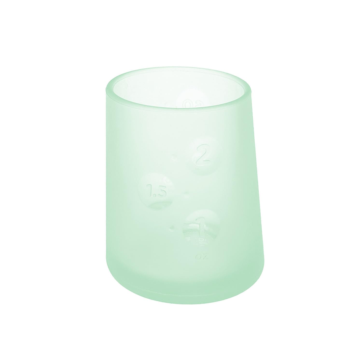 Olababy First Cup | Clear Sense 100% Silicone Infant Trainer Cup | 2oz Medicine Cup for Newborn | Non-Slip & Sloping Design for Tiny Hands & Baby Led Weaning (Mint, 1 Cup)