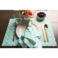 thumbnail image 3 of Contemporary Home Living Quatrefoil Rectangular Cotton Placemats - 19" - Aqua and White - Set of 6, 3 of 4