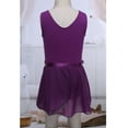 thumbnail image 7 of Doomiva Kids Girls Dance Outfit Sleeveless Cotton Gymnastics Leotard with Chiffon Tied Skirt Set Dark Purple XXL, 7 of 7