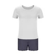 thumbnail image 4 of Women's Pajama Set Under $10 Short Sleeve And Shorts Casual Short Sleeve Round-Neck Blouses Shorts Home Sets, 4 of 6