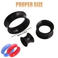 thumbnail image 3 of Ear Plugs -Piercing Tunnel Set, 16mm Silicone Soft Flexible Tunnel Set - Ear Stretching Gauge Expander 1pc-Black, 3 of 7