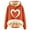 Orange, variant on Women's Fleece Lined Hoodies Cute Heart Print Pullover Sweatshirt Soft Warm Winter Hoodie Orange XXL