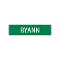 thumbnail image 1 of Ryann Girls Children Name Letter Printed Decoration Label Indoor Outdoor Unique Plaque Wall Novelty Aluminum Metal Sign 4"x13.5", 1 of 1