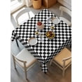 thumbnail image 2 of Black White Plaid Suqare Tablecloth - 54 x 54 Inch, Modern Buffalo Check Gingham Art Waterproof & StainResistant Tablecloth, Washable Oil-proof Table Cover for Dining/Party/Wedding/Camping/Buffet, 2 of 9