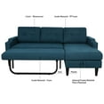 thumbnail image 4 of Modern Sofa Couch w/Pullout Bed, Seat Lounge Sofa with Backrest,Toss Pillows, Pockets, Furniture for Living Room, 3 in 1 Convertible Sleeper Sofa Bed (Blue), 4 of 11