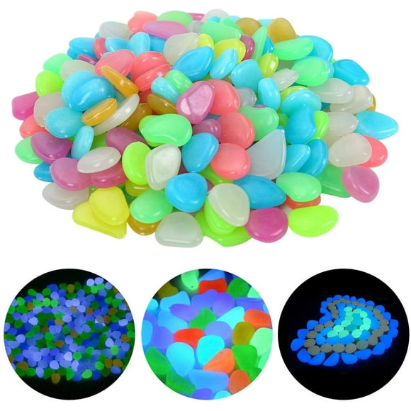 200 Pieces Colorful Luminous Stones Pebbles Luminous Pebbles Luminous Pebbles Fluorescent Pebble Stones For Aquarium Garden Children'S Room Decor (Mixed Color)
