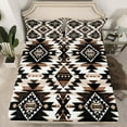thumbnail image 2 of Castle Fairy Hippie Aztec 3pcs Twin Sheet Sets,Abstract Vintage Twin Fitted Sheet,Exotic Style Breathable Flat Sheet,Lightweight Western Room Decor, 2 of 7