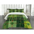 thumbnail image 3 of Ambesonne Irish Quilted Bedspread Set 3 Pcs, Patchwork Celtic Clovers, King Size, Multicolor, 3 of 5