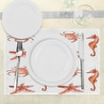 thumbnail image 3 of Ambesonne Nautical Place Mats Set of 4, Underwater Sea Ocean, Standard Size, Salmon Dark Coral, 3 of 6