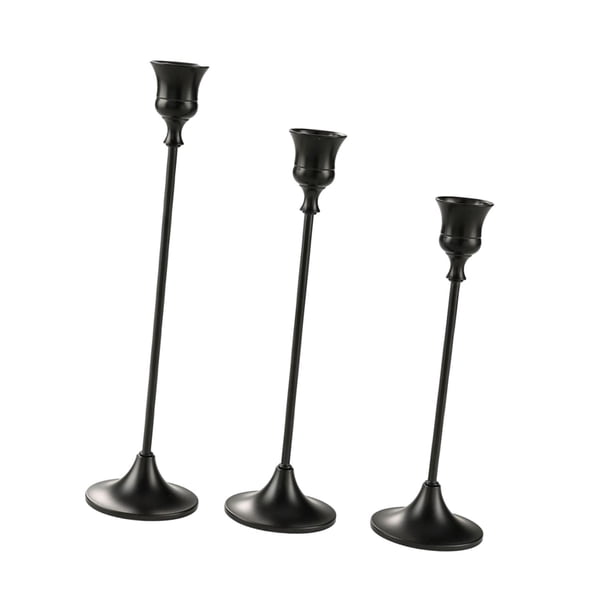 Candelabros de pilar, candelabros decorativos, decoración, candelabros de pilar para fiestas, salas de estar, chimeneas, eventos especiales Negro Macarena Candelabros de pilar