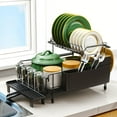 thumbnail image 1 of Estante para secar platos Runnatal de acero inoxidable de 2 niveles de gran capacidad, 1 of 5