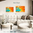 thumbnail image 4 of Elephant Stock Orange And Blue Abstract Wall Art - Horizontal Canvas Wall Art - Living Room Wall Decor - Abstract Canvas - Orange And Turquoise Decor - 30" x 20", 4 of 8