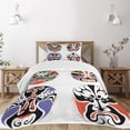 thumbnail image 3 of Ambesonne Kabuki Quilted Bedspread Set 2 Pcs, Chinese Opera, Twin Size, Multicolor, 3 of 6