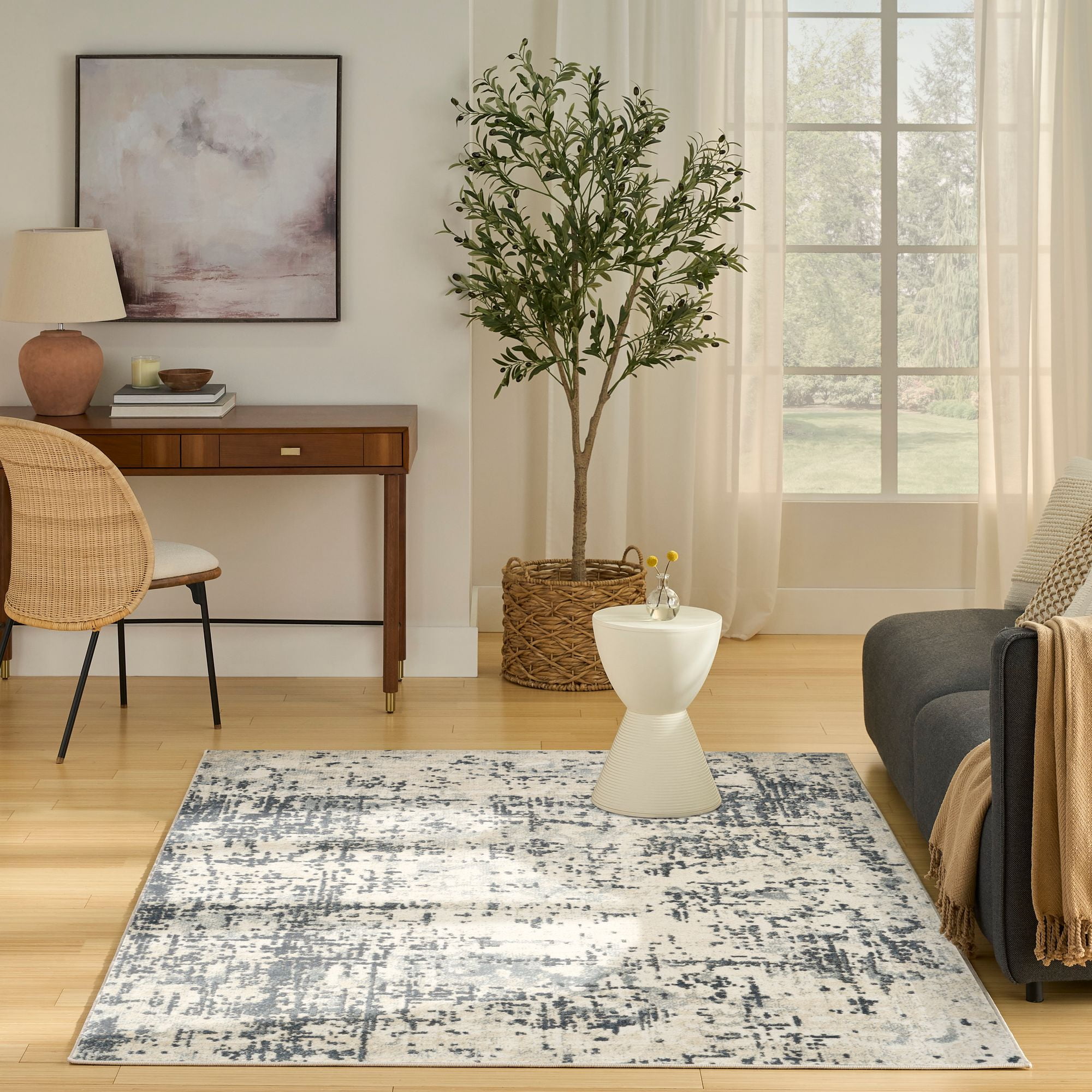 Nourison Concerto 6' x 9' Ivory Grey Modern Indoor Rug