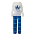 thumbnail image 3 of Pijamas navideños familiares a juego, camiseta con estampado de árbol y letras y pantalones a cuadros. Ropa de dormir para estar en casa., 3 of 10