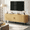Oak, variant on ROGALIS 63 Inch TV Stand with Sleek Sliding Doors, Built-in Power Outlet, Compatible with TVs up to 70 Inches, Media Console for living rooms, Black