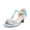 LIGHT BLUE, variant on Girls Dress Sandals with Ankle Strap T-Strap Low Heel Pumps for Little & Big Kids