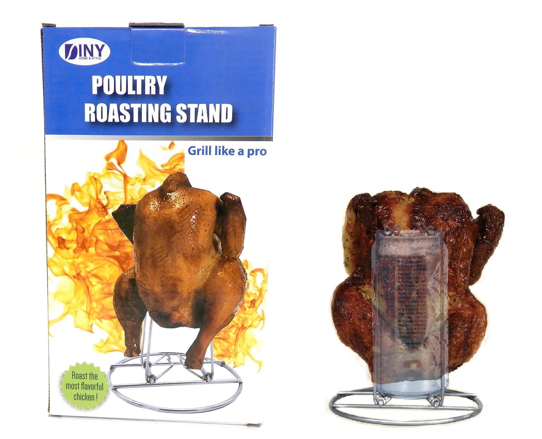 Barbecue BBQ Beer Can Chicken Roaster Vertical Chicken Grill Cook Stand Holder 