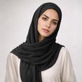 thumbnail image 2 of Karight Womens Chiffon Hijab Scarf Lightweight Solid Color Breathable Sheer Head Wrap, 2 of 6
