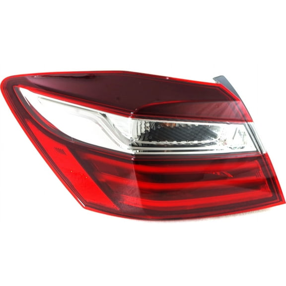 Tail Light Compatible With 2016-2017 Honda Accord Left Driver Side, Outer With bulb(s)