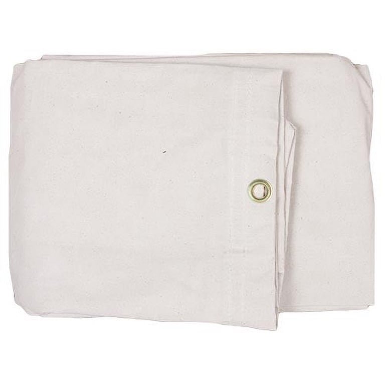 Chcago Canvas & Supply 16 oz Heavy Duty Whte Canvas Tarp (10 feet x