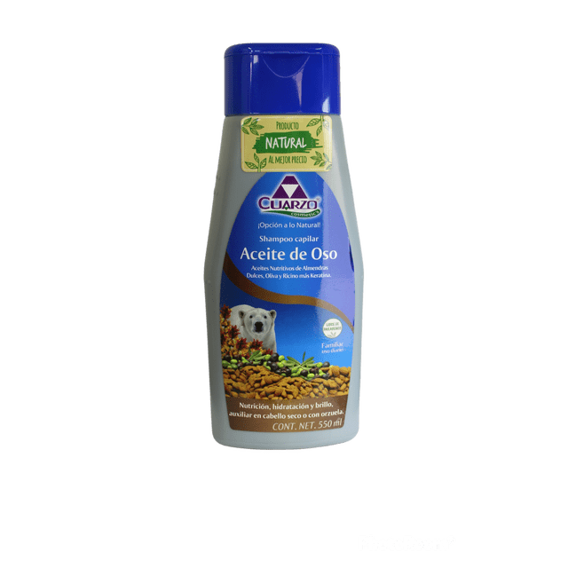 ACEITE DE OSO SHAMPOO CAPILAR CUARZO COSMETIC'S FRASCO 550 ML
