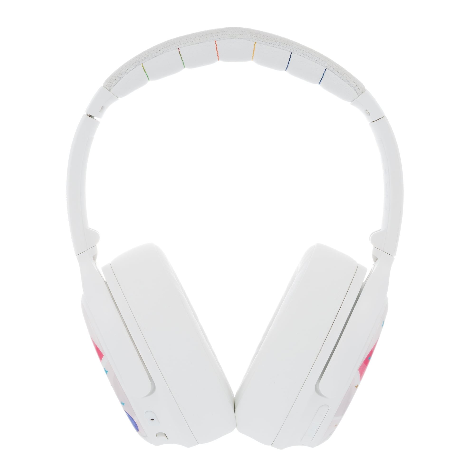 BuddyPhones Cosmos+, Over-Ear Bluetooth Wireless Noise Cancelling Kids Headphones with Detachable Boom Mic, 3 Volume Limiting Settings, Voice Enhance StudyMode, 24-Hrs Battery, Foldable, Snow White