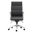 thumbnail image 3 of Home Roots Furniture 248987 42-44.5 x 21 x 26 in. Leatherette Chromed Stainless Steel High Back Office Chair - Black, 3 of 4
