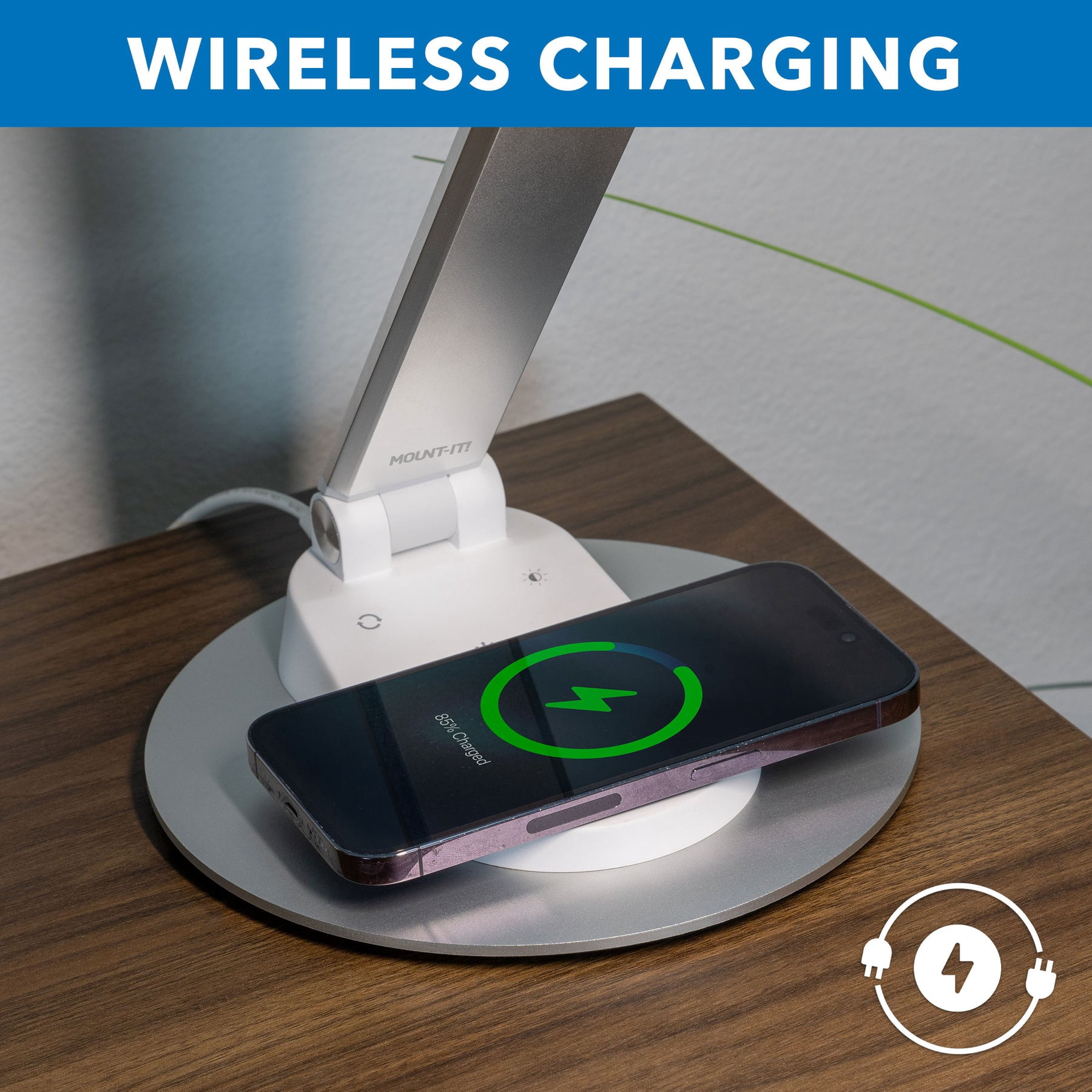 LED Desk Lamp with Wireless Charging with 5 brightness levels