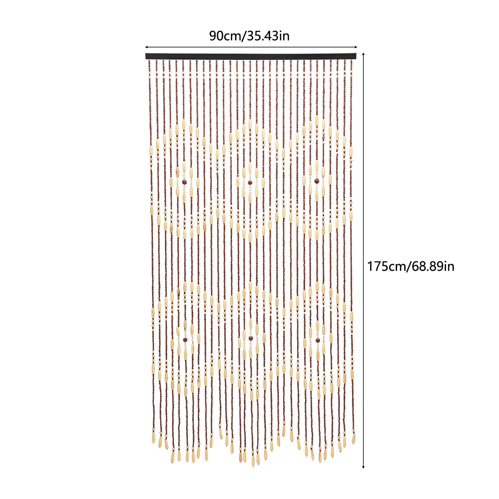 Natural Wooden Door Beaded Curtain, Doorway Beads, Front Door Decor Curtains, Beige Brown Door Curtain Beads